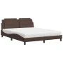 Cama con colchón cuero sintético marrón 160x200 cm de vidaXL, Camas y somieres - Ref: Foro24-3208875, Precio: 401,71 €, Descu...