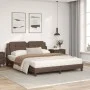 Bed with brown synthetic leather mattress 160x200 cm by vidaXL, Beds and slatted bases - Ref: Foro24-3208875, Price: 401,71 €...