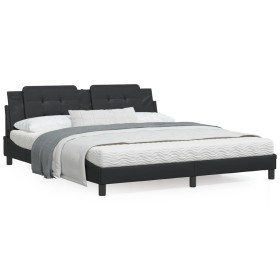 Cama con colchón cuero sintético negro 180x200 cm de vidaXL, Camas y somieres - Ref: Foro24-3208880, Precio: 428,91 €, Descue...