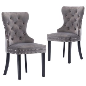 Sillas de comedor 2 unidades de terciopelo gris de vidaXL, Sillas de comedor - Ref: Foro24-287959, Precio: 324,72 €, Descuent...