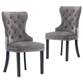 Sillas de comedor 2 unidades de terciopelo gris de vidaXL, Sillas de comedor - Ref: Foro24-287959, Precio: 281,64 €, Descuent...