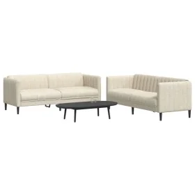Juego de sofás 2 piezas tela color crema by vidaXL, Sofas - Ref: Foro24-3209245, Price: 636,57 €, Discount: %