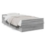 Cama con cajones madera de ingeniería gris Sonoma 90x190 cm de vidaXL, Camas y somieres - Ref: Foro24-3280347, Precio: 119,81...