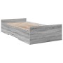 Cama con cajones madera de ingeniería gris Sonoma 90x190 cm de vidaXL, Camas y somieres - Ref: Foro24-3280347, Precio: 119,81...