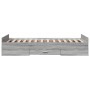 Cama con cajones madera de ingeniería gris Sonoma 90x190 cm de vidaXL, Camas y somieres - Ref: Foro24-3280347, Precio: 119,81...
