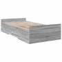 Cama con cajones madera de ingeniería gris Sonoma 90x190 cm de vidaXL, Camas y somieres - Ref: Foro24-3280347, Precio: 119,81...