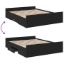 Cama con cajones madera de ingeniería negro 140x200 cm de vidaXL, Camas y somieres - Ref: Foro24-3280294, Precio: 173,97 €, D...