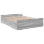 Cama con cajones madera ingeniería gris Sonoma 120x200 cm de vidaXL, Camas y somieres - Ref: Foro24-3280305, Precio: 143,00 €...