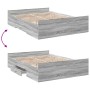 Cama con cajones madera ingeniería gris Sonoma 120x200 cm de vidaXL, Camas y somieres - Ref: Foro24-3280305, Precio: 143,00 €...
