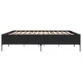 Estructura de cama madera de ingeniería y metal negro 180x200cm de vidaXL, Camas y somieres - Ref: Foro24-3279782, Precio: 15...