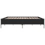 Estructura de cama madera de ingeniería y metal negro 180x200cm de vidaXL, Camas y somieres - Ref: Foro24-3279782, Precio: 15...