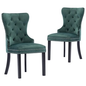 Sillas de comedor 2 unidades terciopelo verde oscuro de vidaXL, Sillas de comedor - Ref: Foro24-287960, Precio: 391,46 €, Des...
