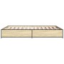 Estructura cama madera ingeniería metal roble Sonoma 150x200 cm de vidaXL, Camas y somieres - Ref: Foro24-3279838, Precio: 12...
