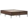 Estructura cama madera ingeniería metal marrón roble 120x200 cm de vidaXL, Camas y somieres - Ref: Foro24-3279806, Precio: 14...