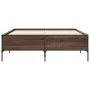 Estructura cama madera ingeniería metal marrón roble 120x200 cm de vidaXL, Camas y somieres - Ref: Foro24-3279806, Precio: 14...
