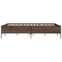 Estructura cama madera ingeniería metal marrón roble 120x200 cm de vidaXL, Camas y somieres - Ref: Foro24-3279806, Precio: 14...