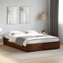 Estructura cama madera ingeniería metal marrón roble 140x200 cm de vidaXL, Camas y somieres - Ref: Foro24-3279846, Precio: 13...