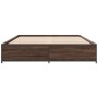 Estructura cama madera ingeniería metal marrón roble 140x200 cm de vidaXL, Camas y somieres - Ref: Foro24-3279846, Precio: 13...