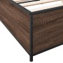 Estructura cama madera ingeniería metal marrón roble 140x200 cm de vidaXL, Camas y somieres - Ref: Foro24-3279846, Precio: 13...
