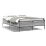 Estructura cama madera ingeniería metal gris Sonoma 140x190 cm de vidaXL, Camas y somieres - Ref: Foro24-3279810, Precio: 146...