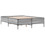 Estructura cama madera ingeniería metal gris Sonoma 140x190 cm de vidaXL, Camas y somieres - Ref: Foro24-3279810, Precio: 146...