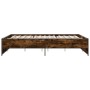 Estructura cama madera ingeniería metal roble ahumado 150x200cm de vidaXL, Camas y somieres - Ref: Foro24-3279884, Precio: 14...