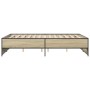 Estructura cama madera ingeniería metal roble Sonoma 135x190 cm de vidaXL, Camas y somieres - Ref: Foro24-3279903, Precio: 13...