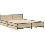 Cama con cajones madera ingeniería roble Sonoma 135x190 cm de vidaXL, Camas y somieres - Ref: Foro24-3279948, Precio: 174,62 ...