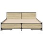 Cama con cajones madera ingeniería roble Sonoma 135x190 cm de vidaXL, Camas y somieres - Ref: Foro24-3279948, Precio: 174,62 ...