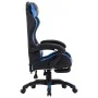 Silla gaming con reposapiés cuero sintético azul y negro de vidaXL, Sillas de oficina - Ref: Foro24-287986, Precio: 198,02 €,...