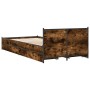 Cama con cajones madera de ingeniería roble ahumado 75x190 cm de vidaXL, Camas y somieres - Ref: Foro24-3279974, Precio: 145,...