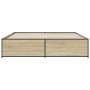 Estructura cama madera ingeniería metal roble Sonoma 180x200 cm de vidaXL, Camas y somieres - Ref: Foro24-3279873, Precio: 15...