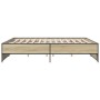 Estructura cama madera ingeniería metal roble Sonoma 180x200 cm de vidaXL, Camas y somieres - Ref: Foro24-3279873, Precio: 15...