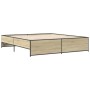 Estructura cama madera ingeniería metal roble Sonoma 180x200 cm de vidaXL, Camas y somieres - Ref: Foro24-3279873, Precio: 15...