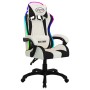 Silla gaming con luces LED RGB cuero sintético blanco y negro de vidaXL, Sillas de oficina - Ref: Foro24-288005, Precio: 194,...