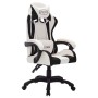 Silla gaming con luces LED RGB cuero sintético blanco y negro de vidaXL, Sillas de oficina - Ref: Foro24-288005, Precio: 194,...