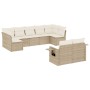 Set de sofás de jardín 9 pzas con cojines ratán sintético beige en Conjuntos de jardín | Comprar online en Foru.es