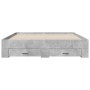 Cama con cajones madera ingeniería gris hormigón 140x200 cm de vidaXL, Camas y somieres - Ref: Foro24-3280387, Precio: 162,25...