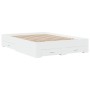Cama con cajones madera de ingeniería blanca 140x190 cm de vidaXL, Camas y somieres - Ref: Foro24-3280398, Precio: 185,96 €, ...
