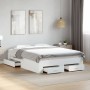 Cama con cajones madera de ingeniería blanca 140x190 cm de vidaXL, Camas y somieres - Ref: Foro24-3280398, Precio: 185,96 €, ...