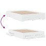 Cama con cajones madera de ingeniería blanca 140x190 cm de vidaXL, Camas y somieres - Ref: Foro24-3280398, Precio: 185,96 €, ...