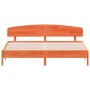Estructura cama con cabecero madera pino marrón cera 180x200 cm de vidaXL, Camas y somieres - Ref: Foro24-3207200, Precio: 21...