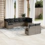 Set de muebles de jardín 9 pzas y cojines ratán sintético gris en Conjuntos de jardín | Comprar online en Foru.es