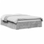 Cama con cajones madera ingeniería gris hormigón 135x190 cm de vidaXL, Camas y somieres - Ref: Foro24-3280408, Precio: 186,33...