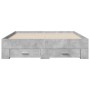 Cama con cajones madera ingeniería gris hormigón 135x190 cm de vidaXL, Camas y somieres - Ref: Foro24-3280408, Precio: 186,33...