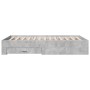 Cama con cajones madera ingeniería gris hormigón 135x190 cm de vidaXL, Camas y somieres - Ref: Foro24-3280408, Precio: 186,33...