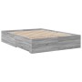 Cama con cajones madera ingeniería gris Sonoma 120x190 cm de vidaXL, Camas y somieres - Ref: Foro24-3280417, Precio: 180,56 €...