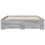 Cama con cajones madera ingeniería gris Sonoma 120x190 cm de vidaXL, Camas y somieres - Ref: Foro24-3280417, Precio: 180,56 €...