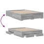Cama con cajones madera ingeniería gris Sonoma 120x190 cm de vidaXL, Camas y somieres - Ref: Foro24-3280417, Precio: 180,56 €...