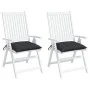 Cojines de silla de jardín 2 uds tela Oxford negro 40x40x7 cm de vidaXL, Cojines para sillas y sofás - Ref: Foro24-361471, Pr...